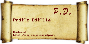 Práz Dália névjegykártya
